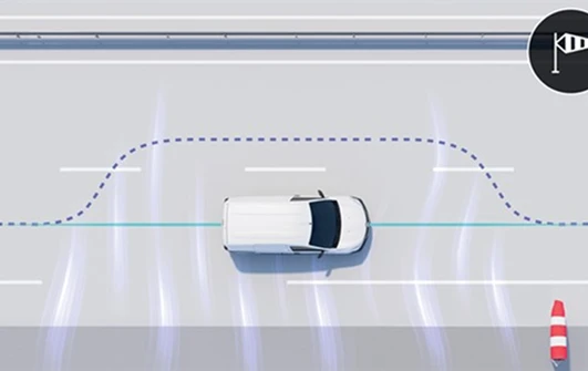 Side wind stabilisation assistant